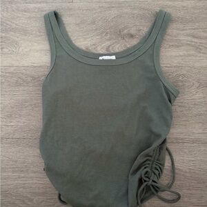 Princess Polly Sage Ribbed Tank Top